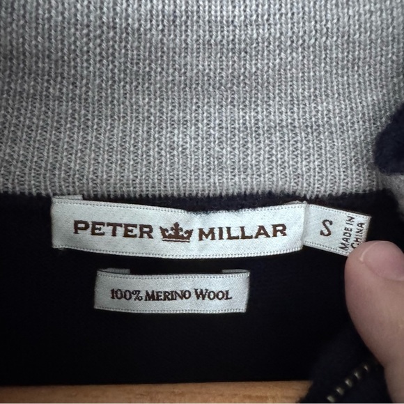 Peter Millar blue merino wool sweater pullover Size Small - Picture 3 of 7